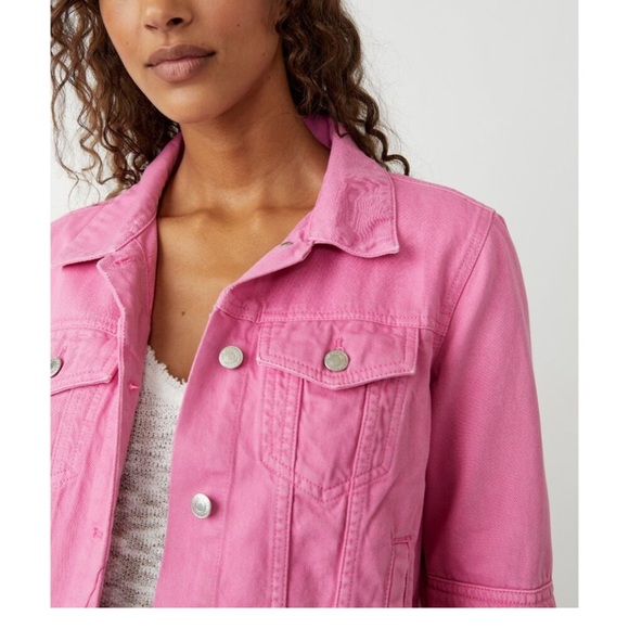 Host Pick!! FREE PEOPLE Rumors Denim Jacket in Sugar Magnolia NWT Size Small - Picture 4 of 6